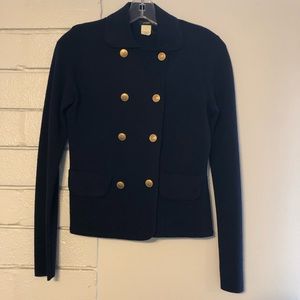 Navy J. Crew Double Breasted Sweater